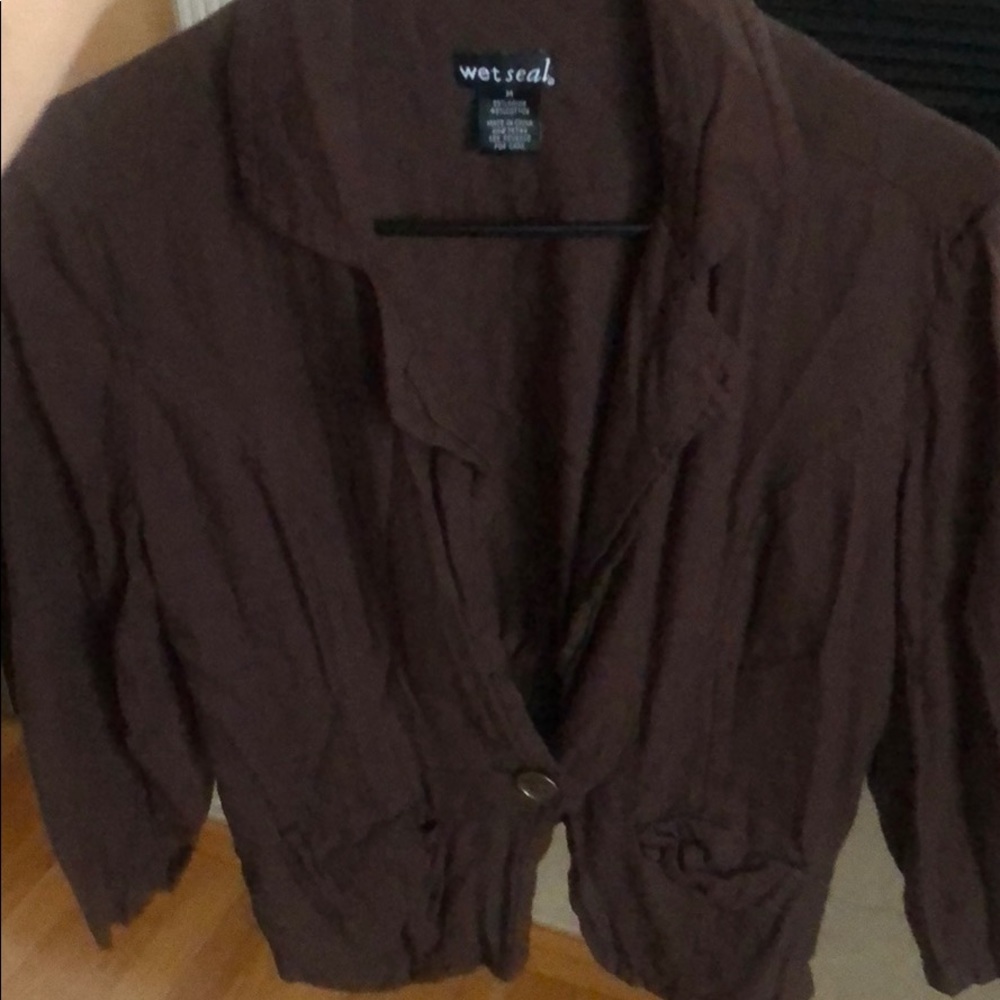 Brown one button blazer